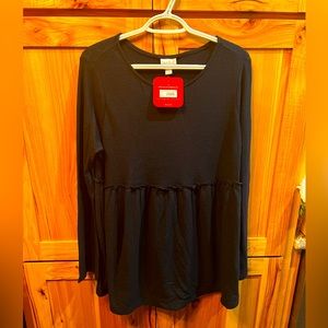 NWT Isabel Maternity Navy Blue Long Sleeve Shirt Size Large